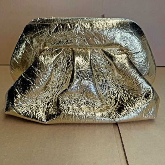 Themoire Tia Pinatex Fabric Clutch - Gold - Picture 2 of 9
